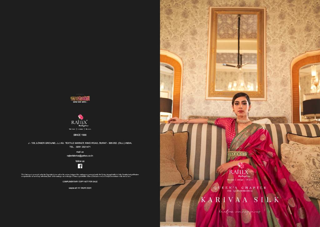 Rajtex Karivaa Silk Latest Fa Festive Wear Fabcy Saree Catalog